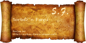 Sorbán Fanni névjegykártya