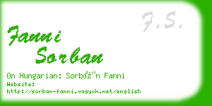 fanni sorban business card